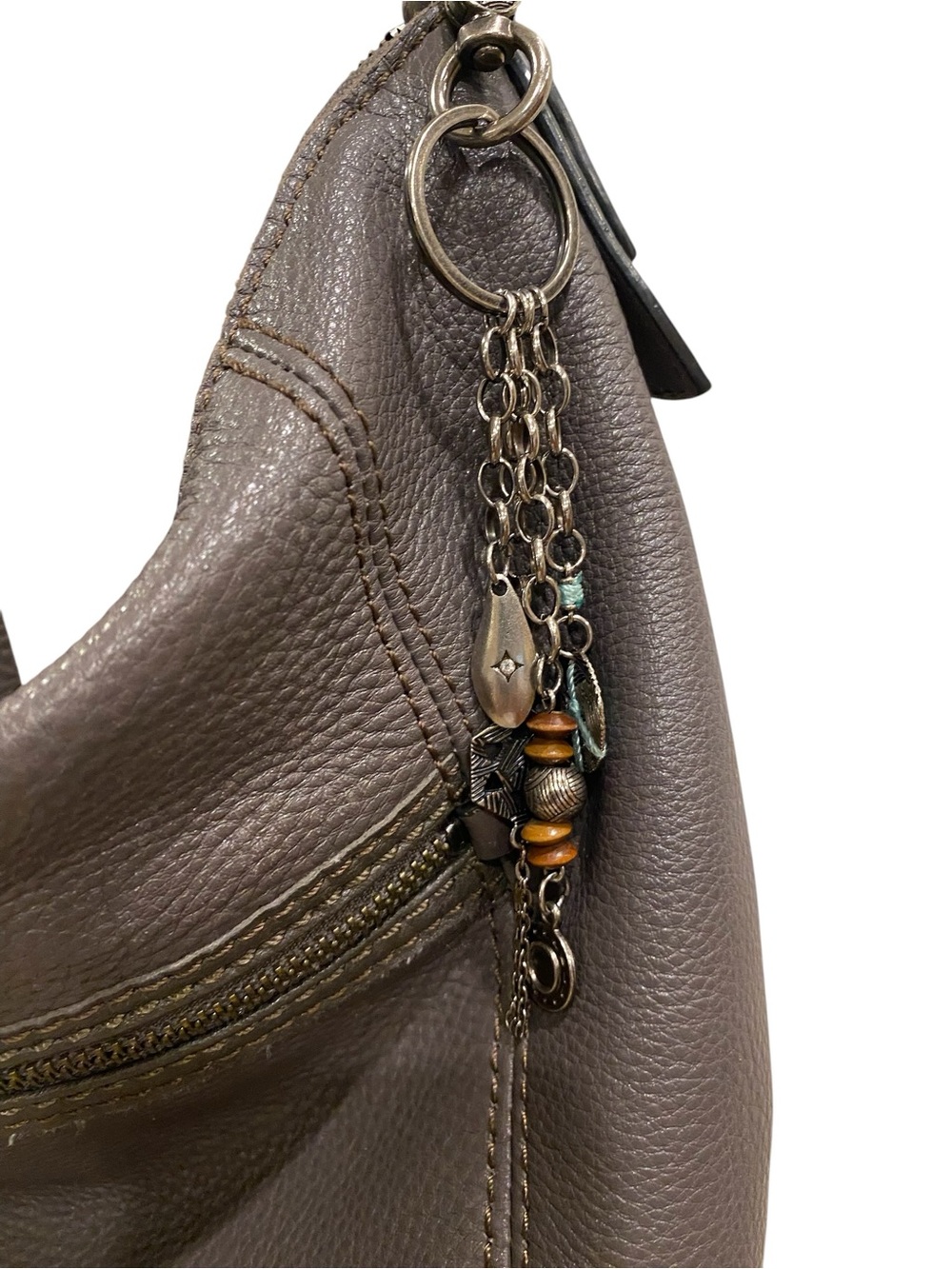 The Sak Sequoia Pebbled Leather Hobo in Slate Gray - Picture 4 of 13